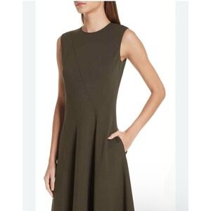 LAFAYETTE 148 NEW YORK TOPENGA PUNTO MILANO‎ A-LINE  FISCUS/ OLIVE GREEN DRESS 8